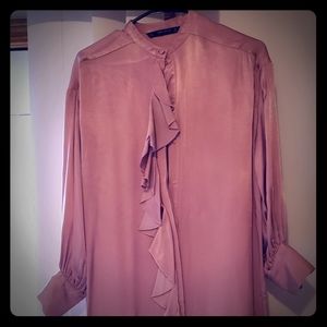 Zara satin baby pink dress